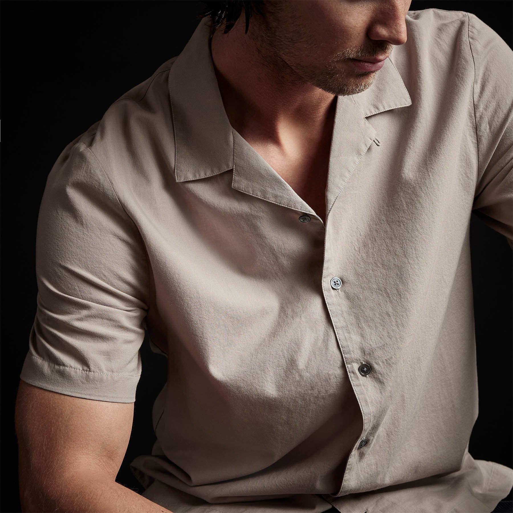 Double Layer Short Sleeve Shirt - Silt/White | James Perse Los Angeles