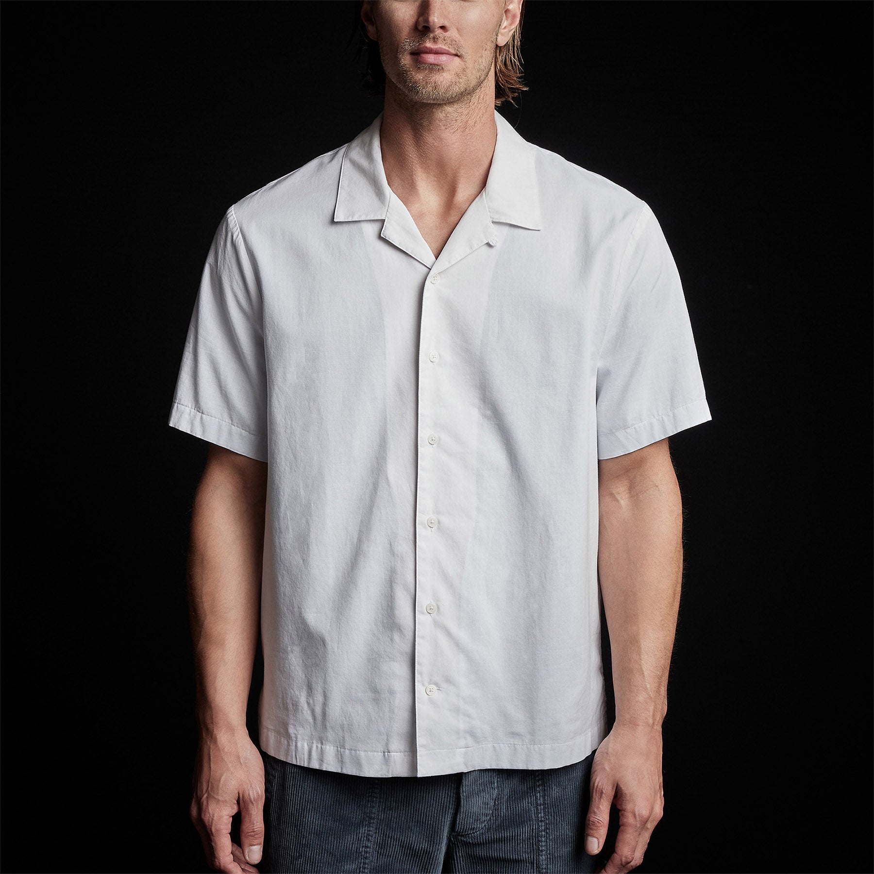 Double Layer Short Sleeve Shirt - Silt/White | James Perse Los Angeles