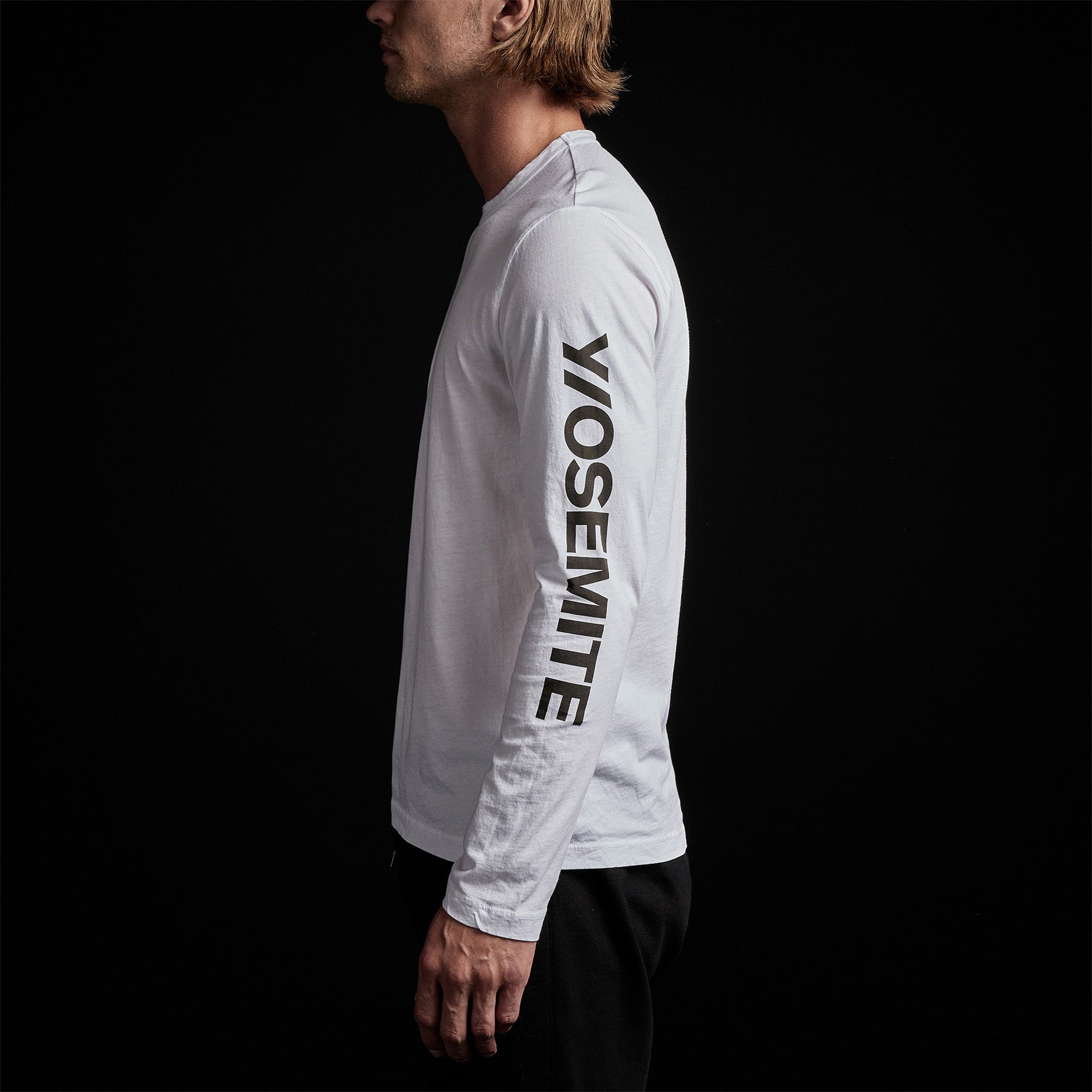 Y/OSEMITE Mountain Long Sleeve Crew Neck - White - James Perse