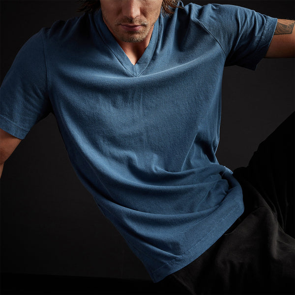 Short Sleeve V Neck - Lake Pigment | James Perse Los Angeles