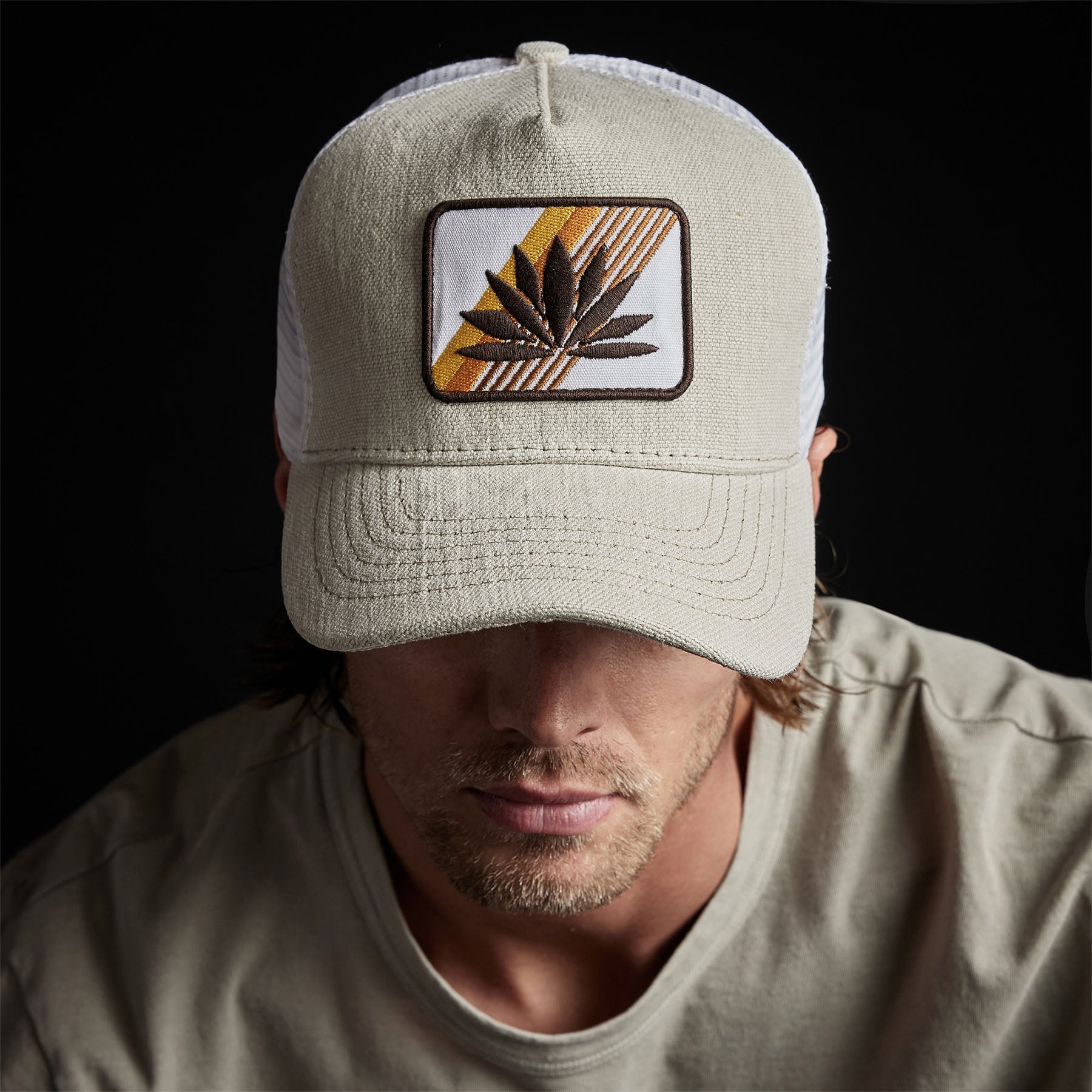 Agave Patch Linen Trucker Hat - Natural
