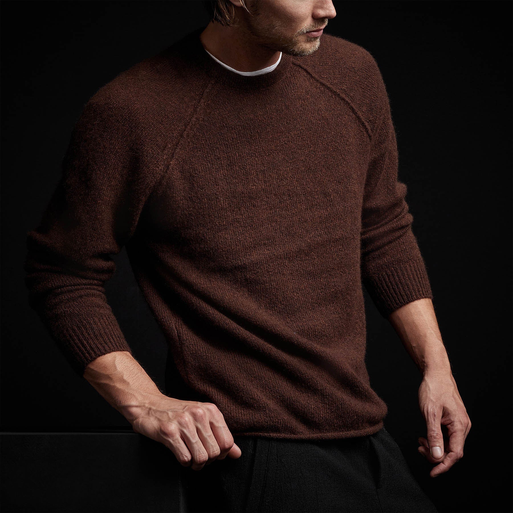 Mid Gauge Cashmere Sweatshirt - Americano | James Perse Los Angeles