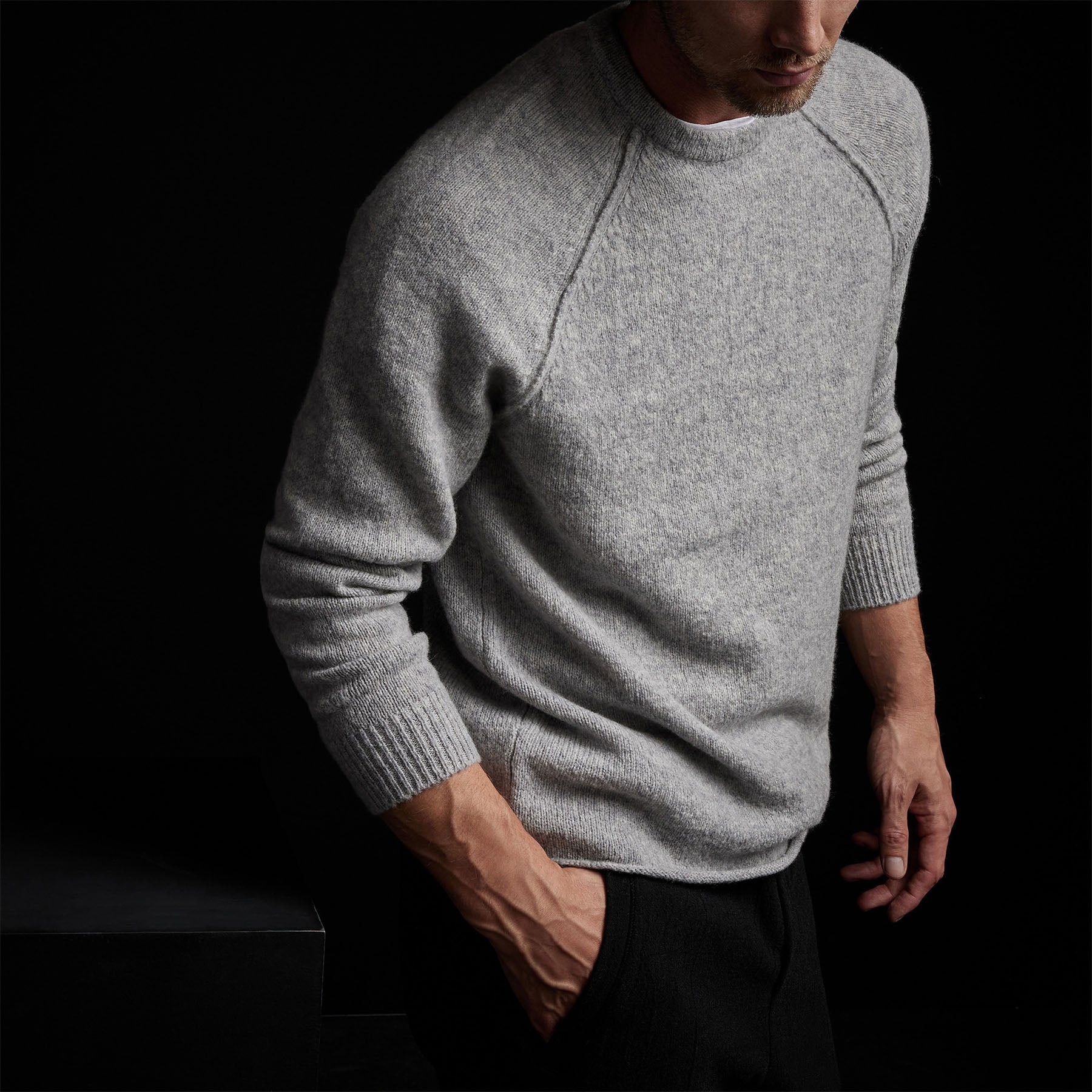 Mid Gauge Cashmere Sweatshirt - Heather Grey | James Perse Los Angeles