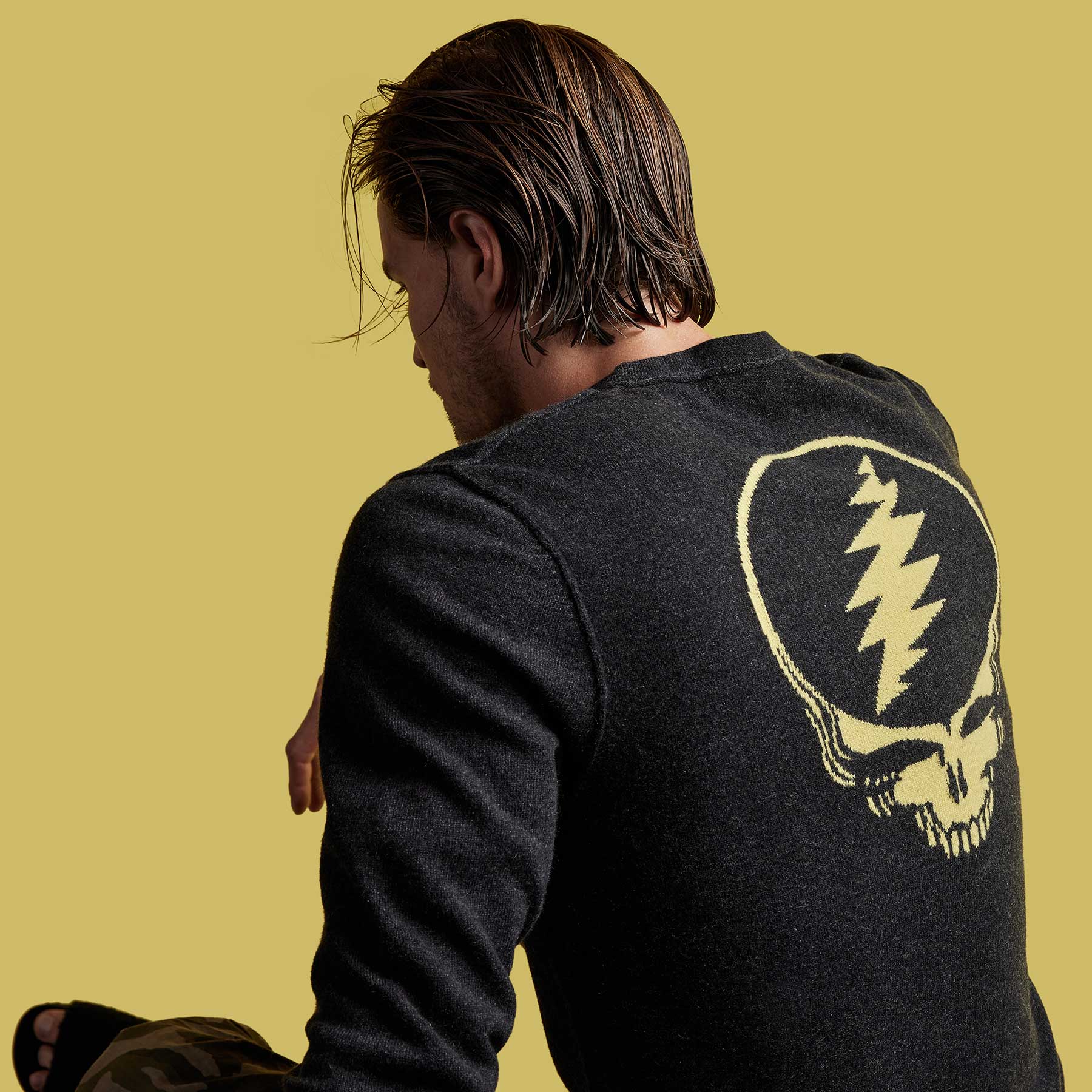 Grateful Dead Recycled Cashmere Sweater - Anthracite | James