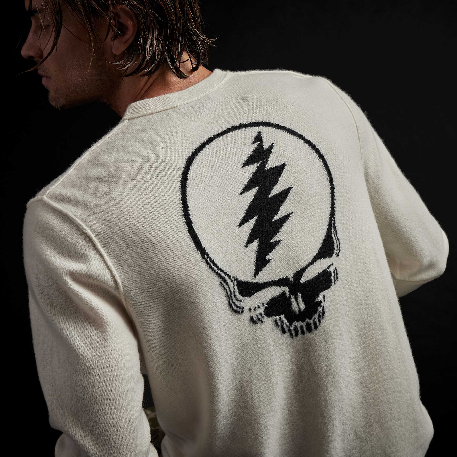 Grateful Dead Recycled Cashmere Sweater Black Cherry James Perse Los Angeles