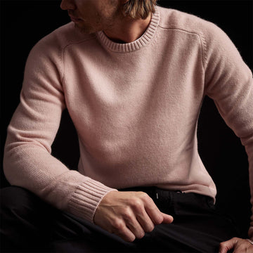 Recycled Cashmere Saddle Shoulder Crew - Shell Pink | James Perse