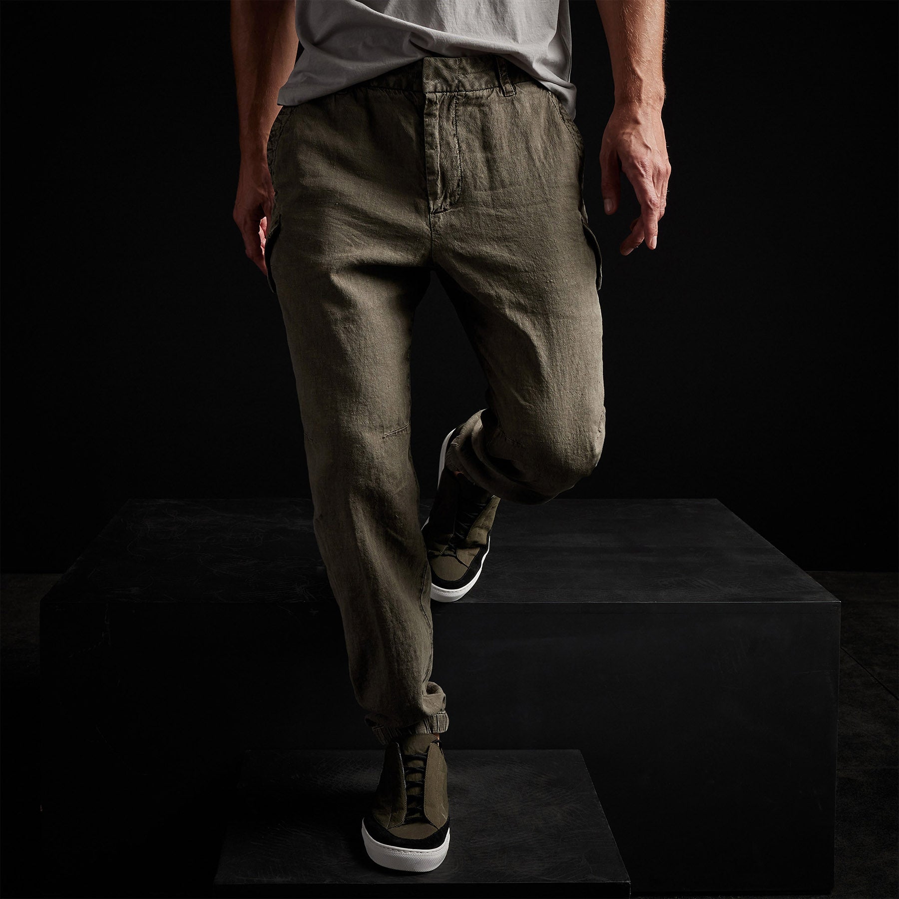 Slub Linen Cargo Pant - Platoon Pigment | James Perse Los Angeles