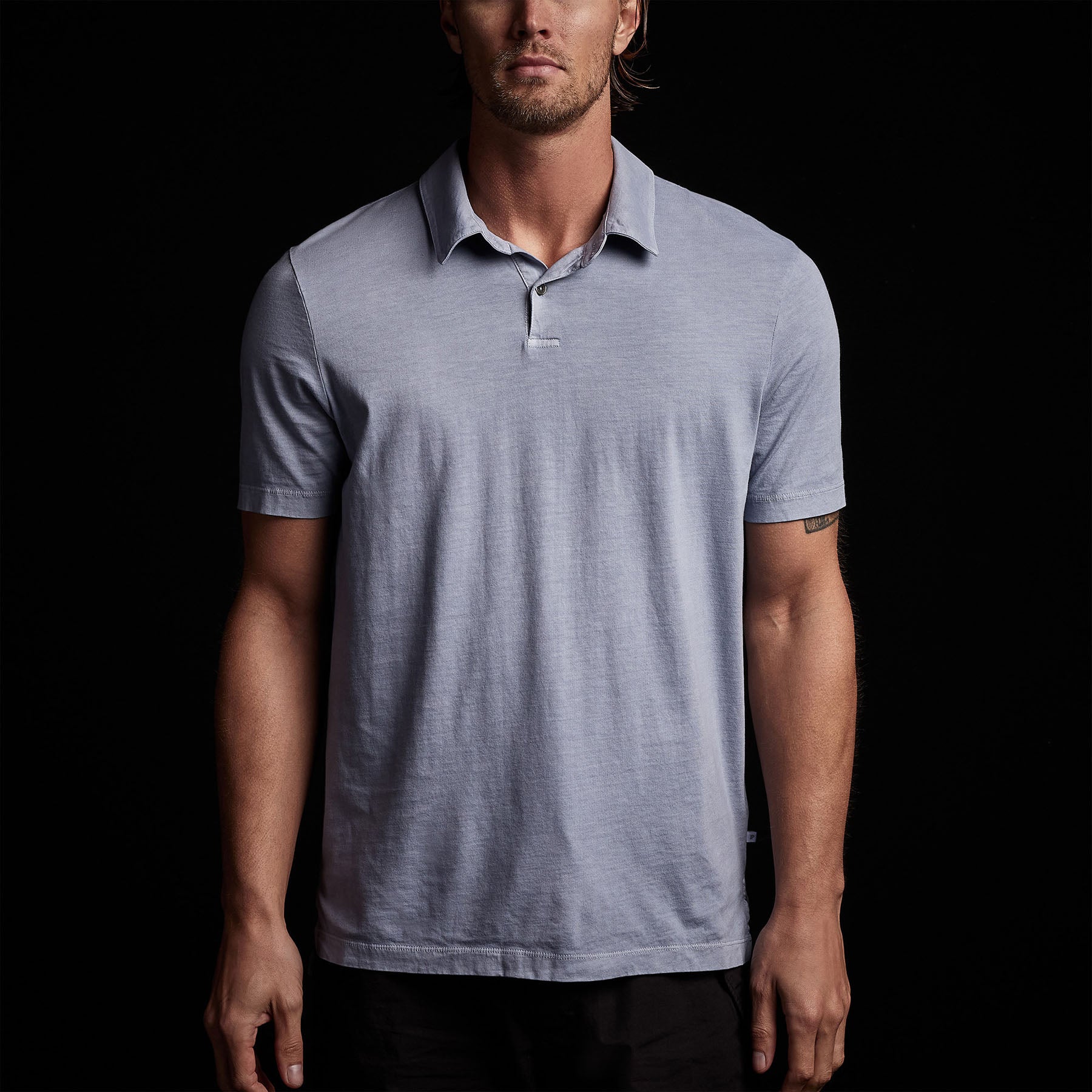 James Perse - Sueded Jersey Polo - Platoon Pigment – Sunni Spencer