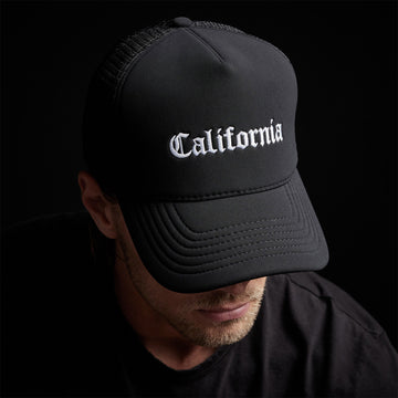 CA Gothic Scuba Trucker Hat - Black