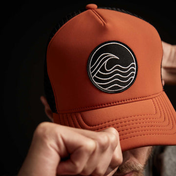 Wave Patch Scuba Trucker Hat Burnt Orange James Perse Los Angeles