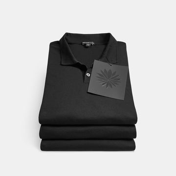 3 Pack Luxe Lotus Jersey Polo - Black | James Perse Los Angeles