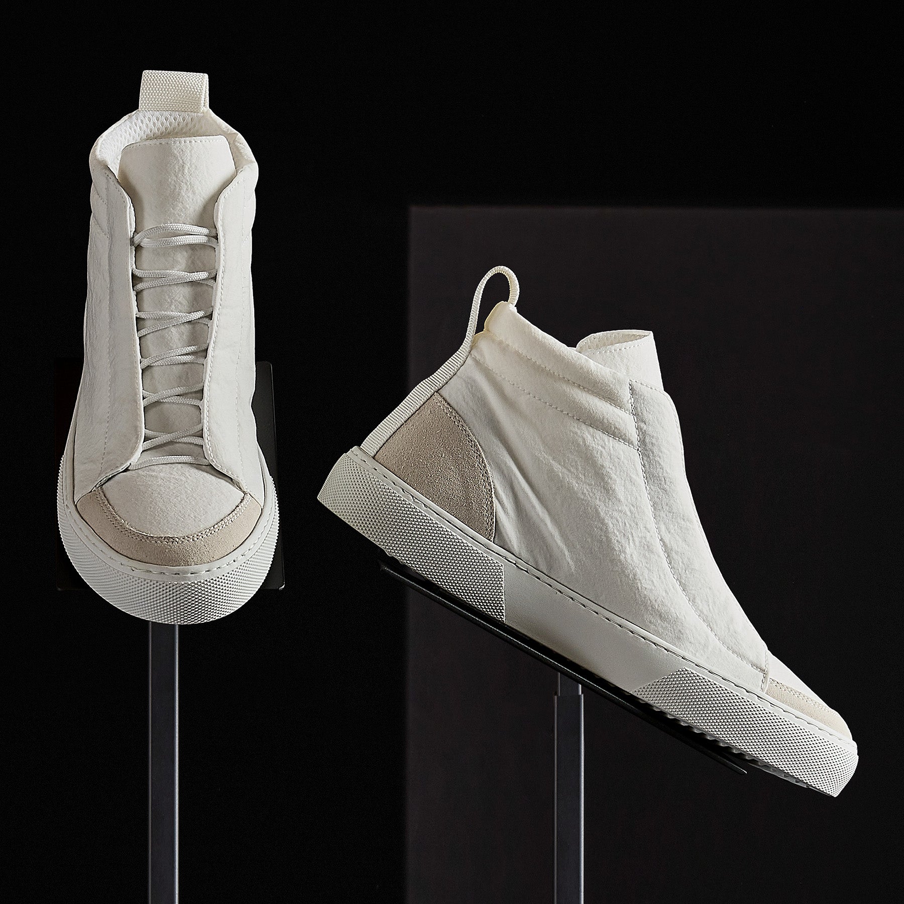 Women's Solstice High Top Skate Sneaker - White/Taupe | James Perse Los ...