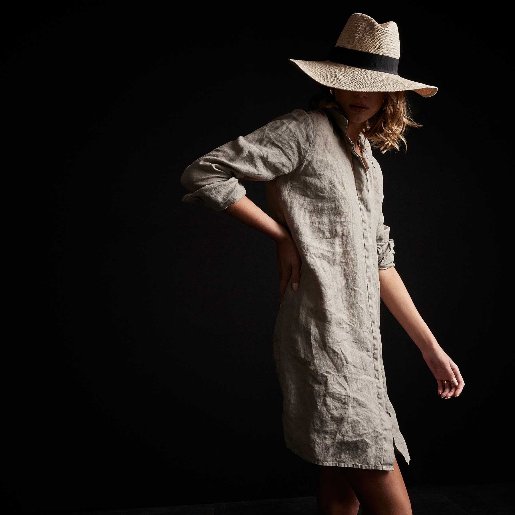 Lightweight Linen Shirt Dress - Spritz Pigment | James Perse Los