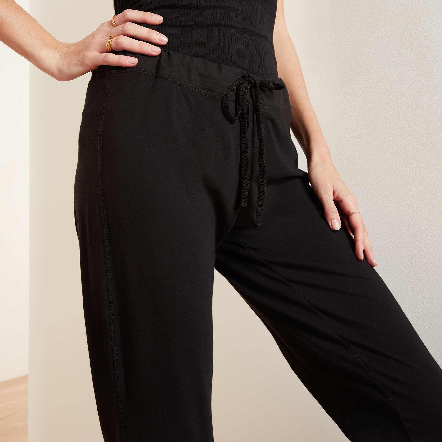 Knit Jersey Pajama Pant - Black Los | Perse James Angeles