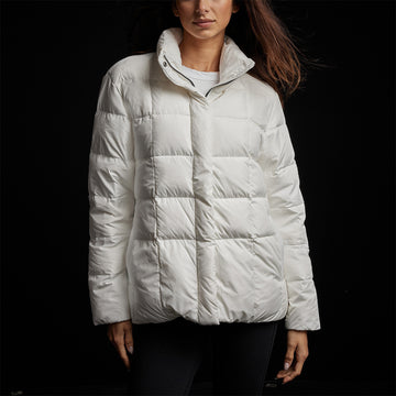 Y OSEMITE Quilted Down Zip Front Jacket Cloud White