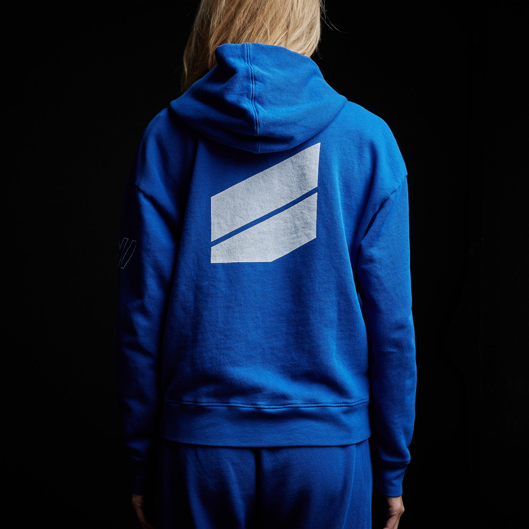 Graphic Pullover Hoodie Royal Blue White James Perse Los Angeles