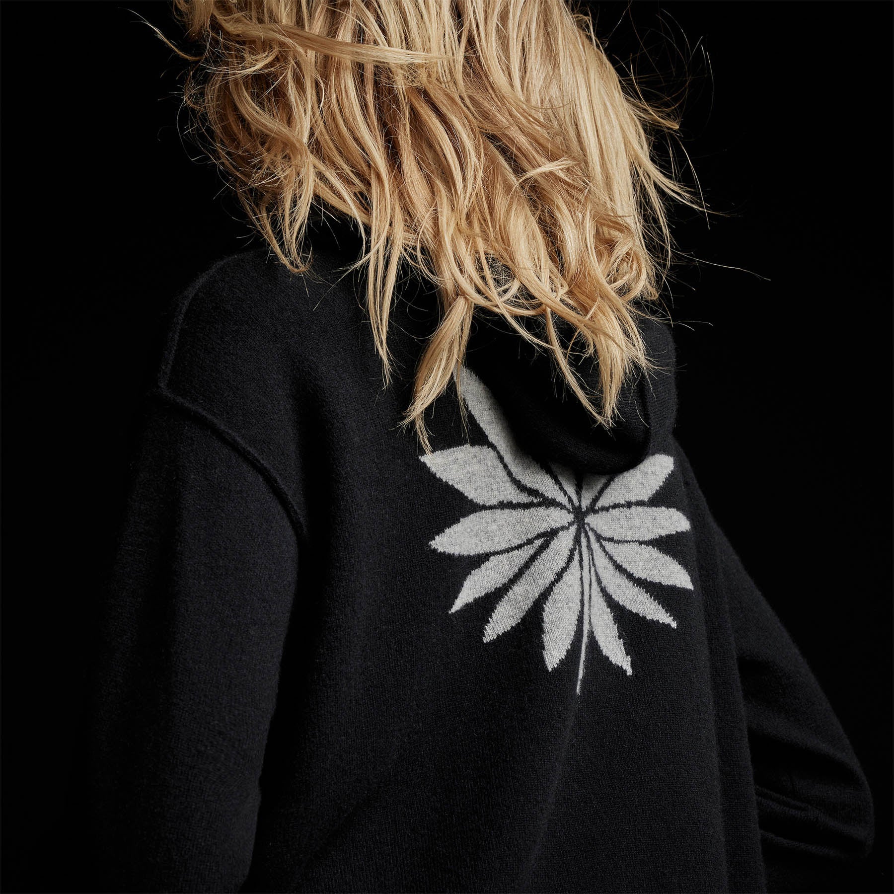 Agave Graphic Hoodie - Black/Heather Grey | James Perse Los Angeles