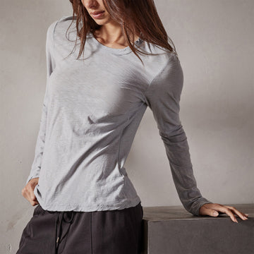 Los Angeles Apparel | Shirt for Women in Silver Mist, Size Large