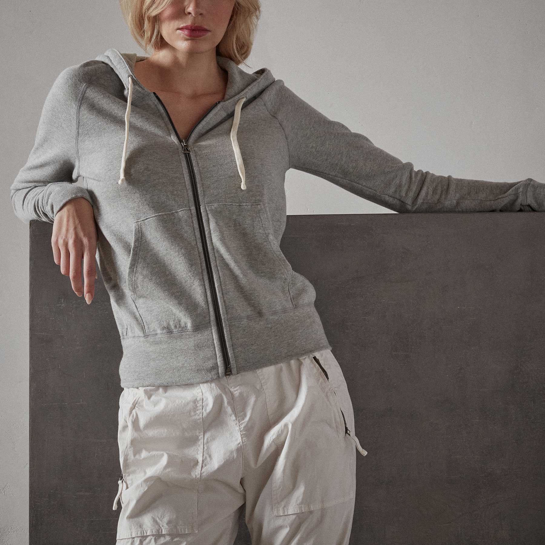 Hoodie - James French | Vintage Los Terry Zip Up Angeles White Perse